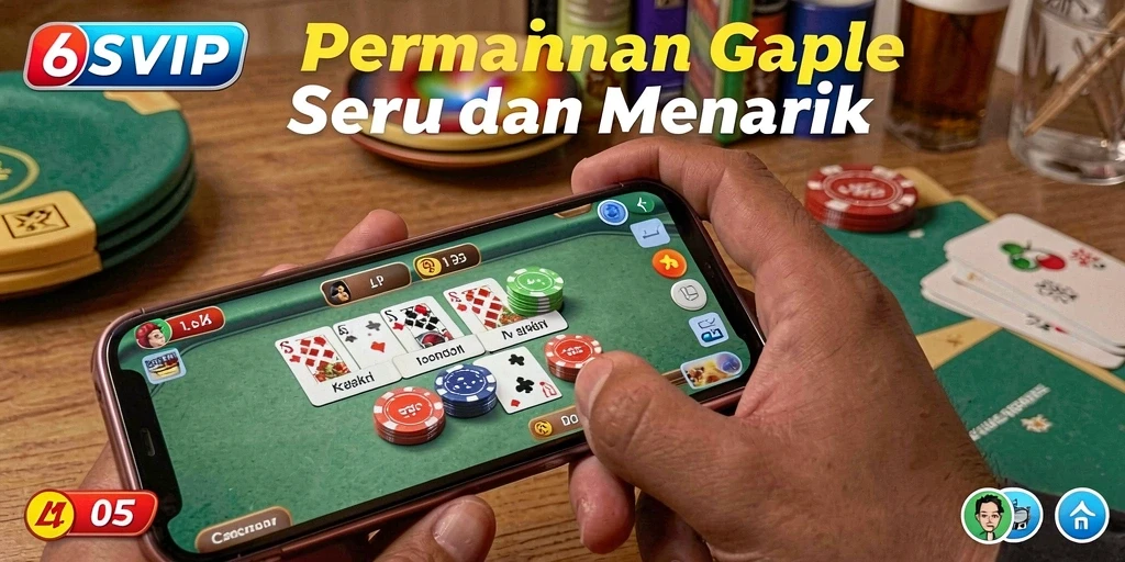 Gameplay seru Gaple dengan tampilan grafis yang menarik.