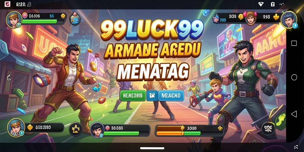 Tangkapan layar utama menunjukkan intensitas gameplay arcade yang seru.