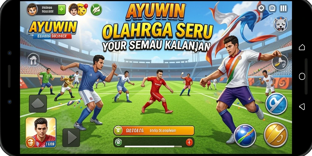 Tampilan gameplay AYUWIN yang menarik dan penuh aksi olahraga.