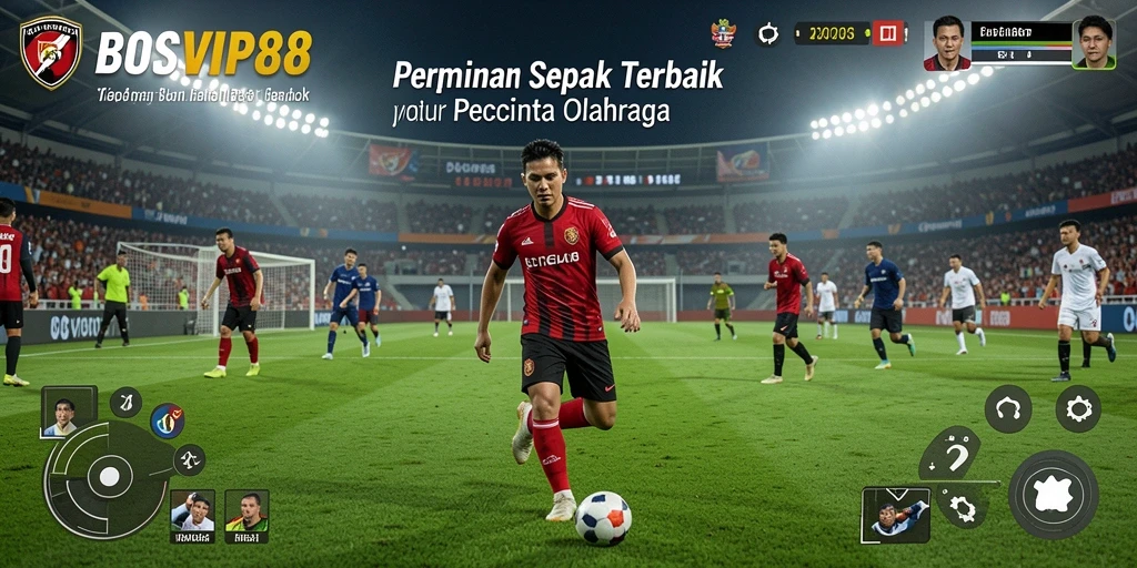 Tangkapan layar dari gameplay <strong>BOSVIP88</strong> menunjukkan laga sepak bola yang seru dan grafik yang menawan.