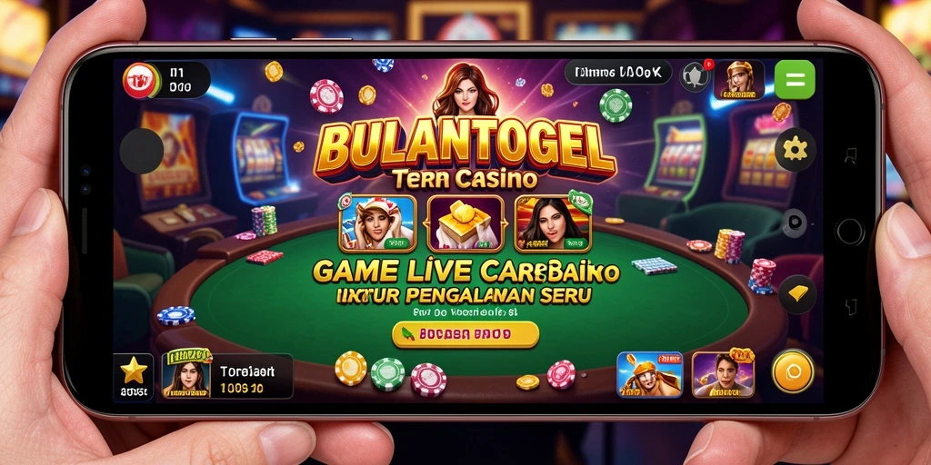 Screenshot gameplay BULANTOGEL dengan dealer live dan suasana kasino.