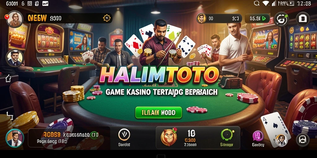 Tampilan interaktif dari gameplay menarik HALIMTOTO dengan berbagai pilihan permainan kasino.