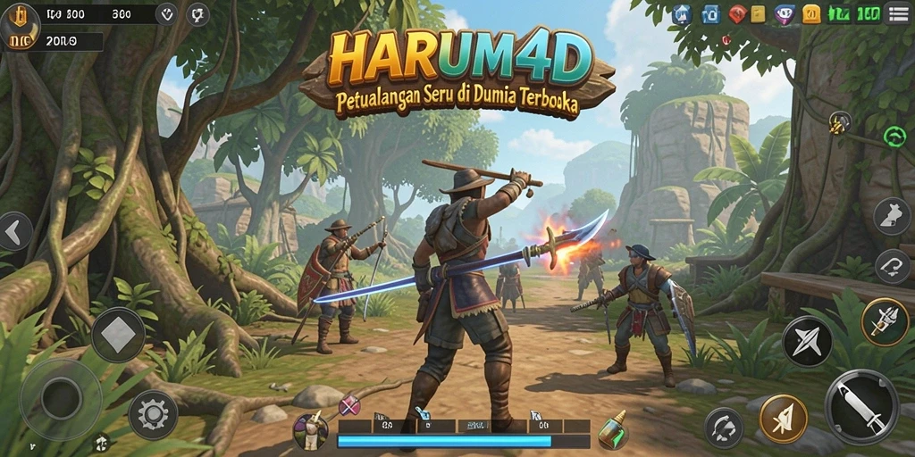 Gameplay seru HARUM4D di dunia terbuka yang luas.