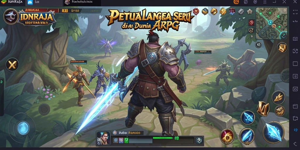 Screenshot gameplay intens dalam IDNRAJA yang menampilkan pertempuran epik.