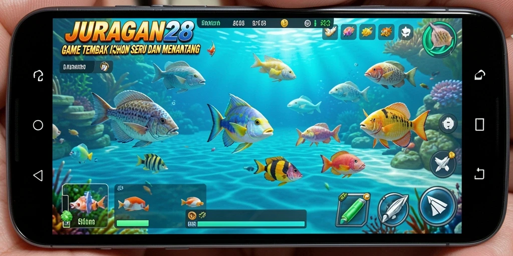 Tampilan gameplay Tembak Ikan yang seru dan penuh warna.