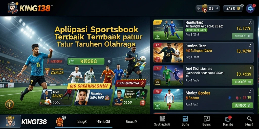 Tampilan menarik dari aplikasi KING138 saat taruhan olahraga.