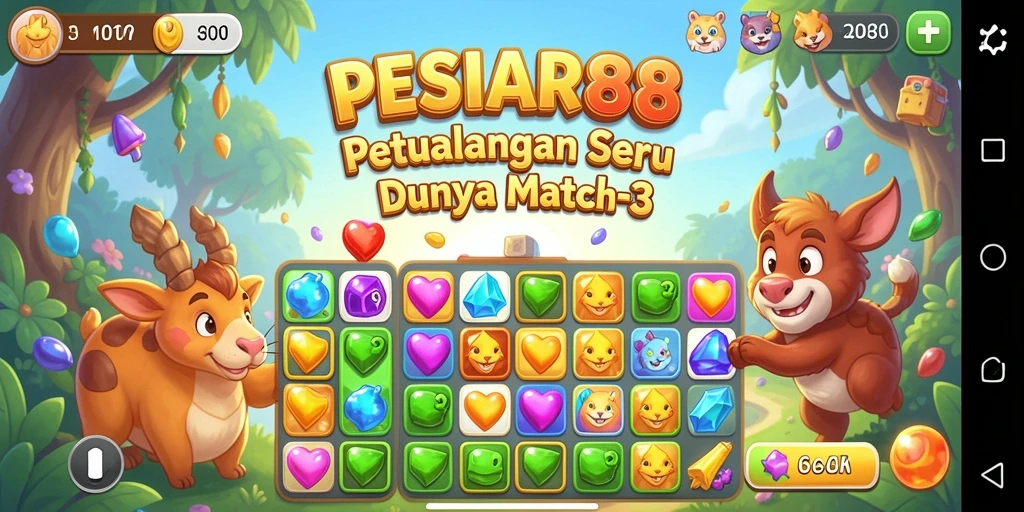 Gameplay seru PESIAR88 dengan kombinasi permata yang menantang.