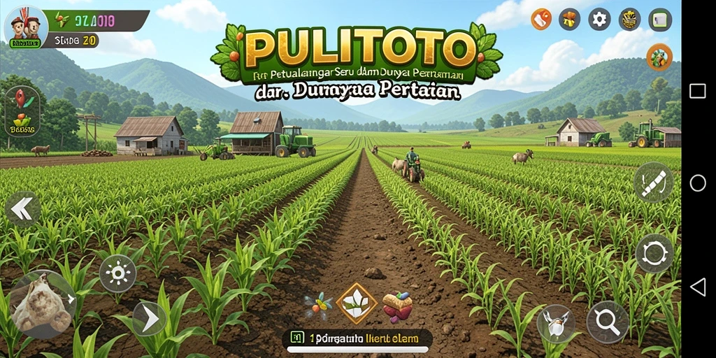 Screenshot PULITOTO yang menampilkan aktivitas bertani yang seru dan menyenangkan.