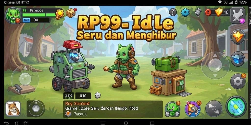 Tampilan gameplay RP99 yang ceria dan interaktif.