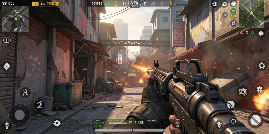 Screenshot utama VC55 menampilkan aksi gameplay TPS yang mendebarkan.
