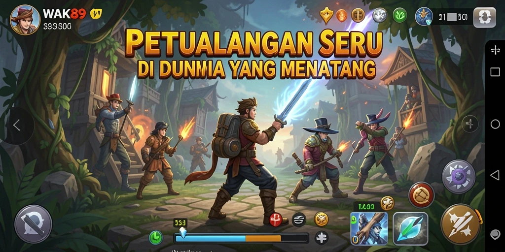 Tampilan screenshot utama WAK89 menampilkan karakter dalam aksi seru petualangan.